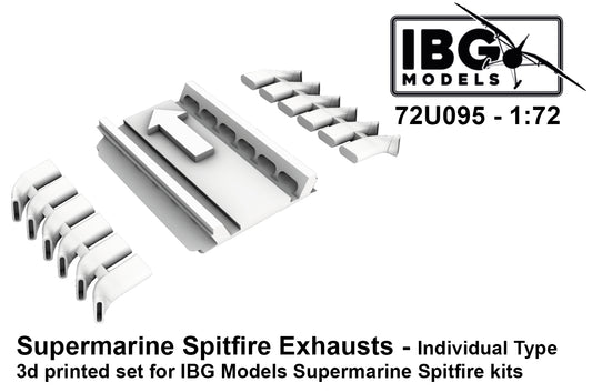 IBG Models 72U095 1:72 Supermarine Spitfire Exhausts - Individual Type - 3d Printed Set