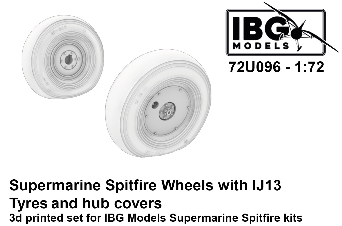IBG Models 72U096 1:72 Supermarine Spitfire Wheels with IJ13 Tyres and Hub Covers