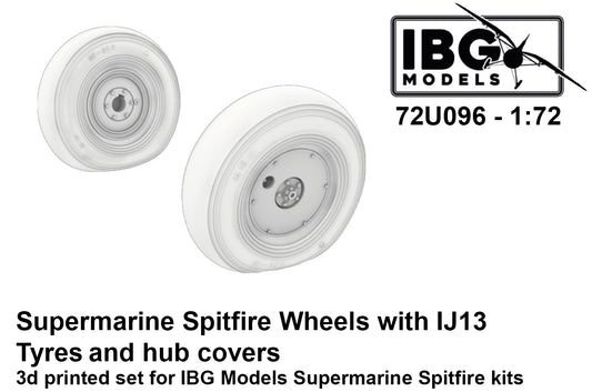 IBG Models 72U096 1:72 Supermarine Spitfire Wheels with IJ13 Tyres and Hub Covers