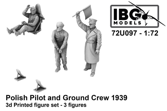 IBG Models 72U097 1:72 Polish pilot and ground crew 1939 - 3d printed figure set (3 figures)