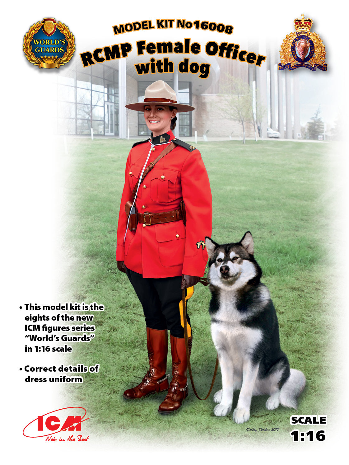 ICM 16008 1:16 RCMP Female Officer with Dog