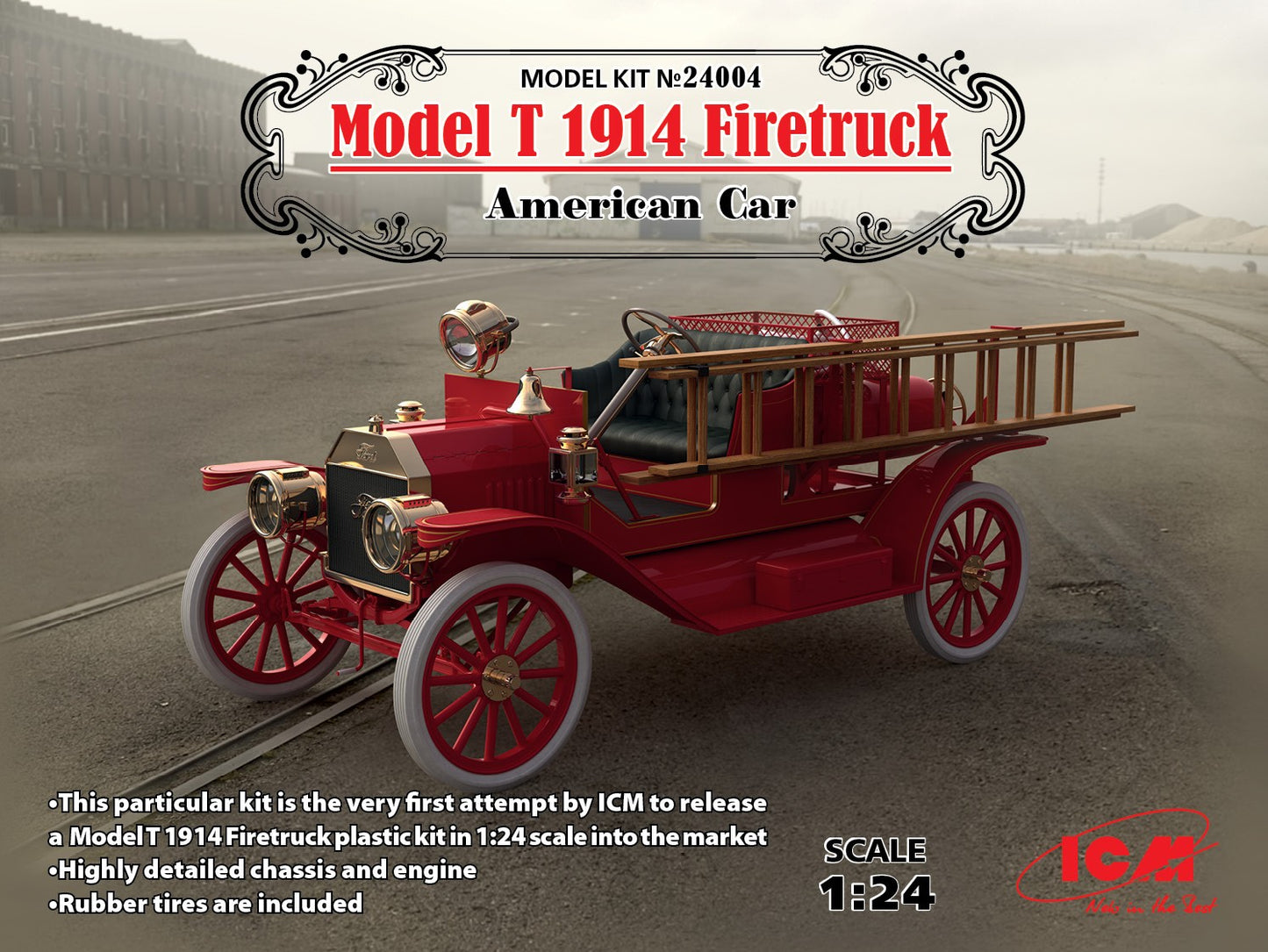 ICM 24004 1:24 Model T 1914 Firetruck American Car