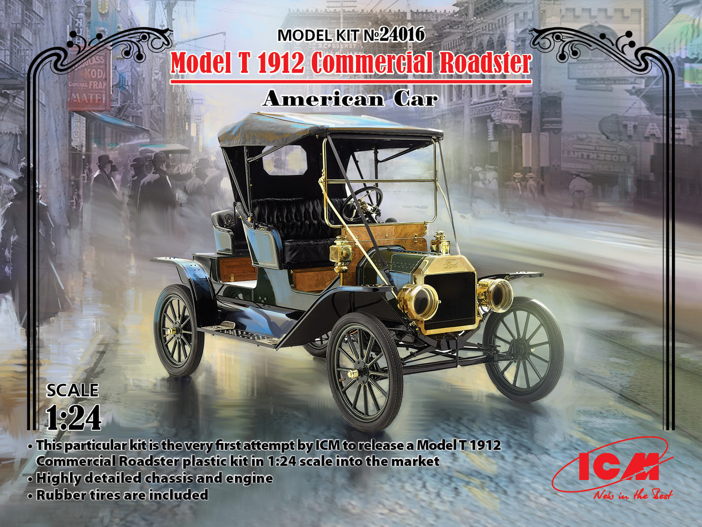 ICM 24016 1:24 Model T 1912 Commercial Roadster American Car