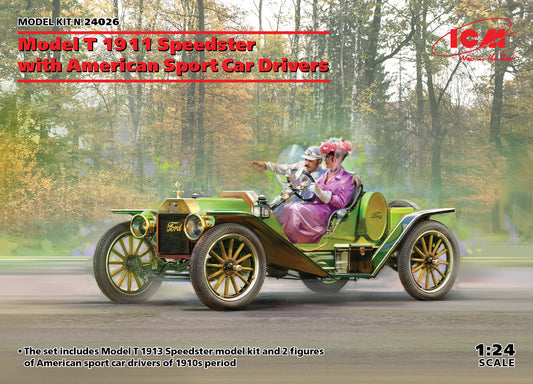 ICM 24026 1:24 Model T 1913 Speedster with American Sport Car Drivers