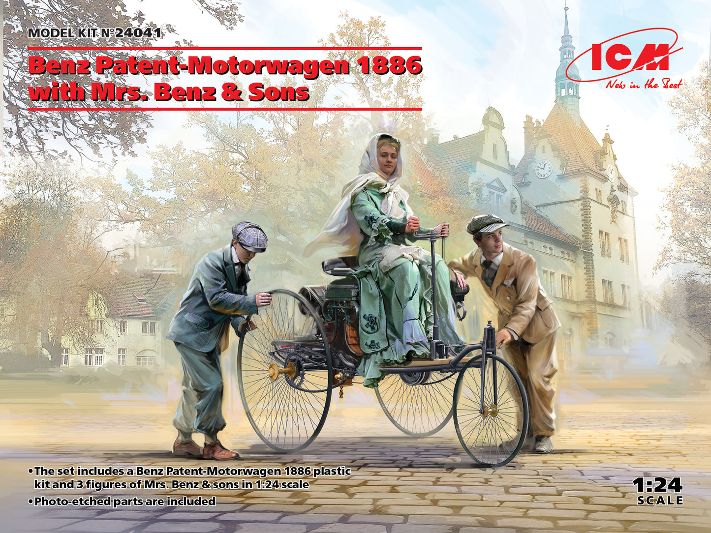 ICM 24041 1:24 Benz Patent-Motorwagen 1886 with Mrs. Benz & Sons