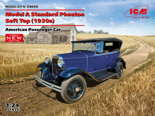 ICM 24050 1:24 Ford Model A Standard Phaeton Soft Top (1930s)