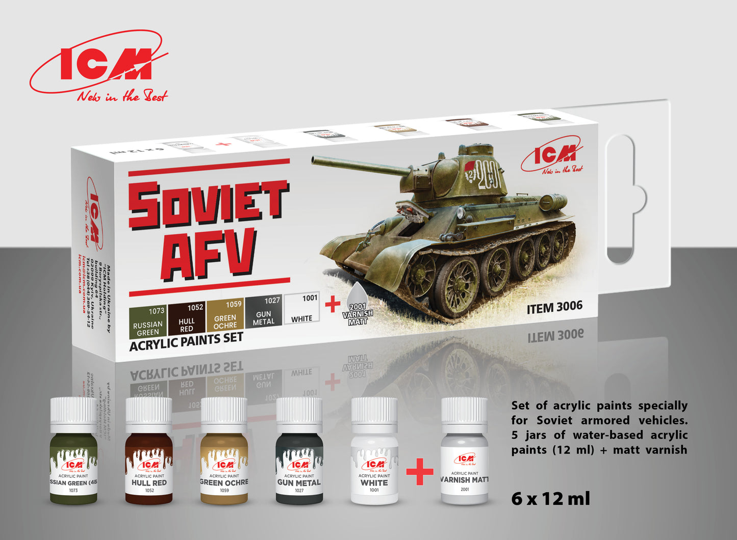 ICM 3006 - Soviet AFV Acrylic Paint Set