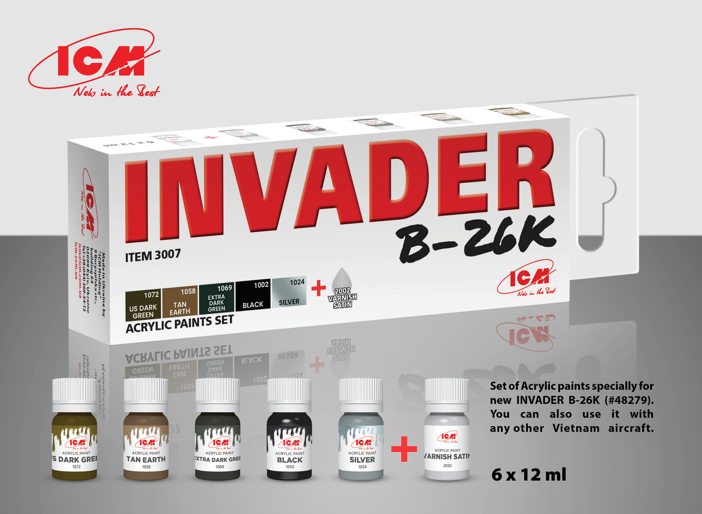 ICM 3007 - Douglas B-26K Counter Invader Acrylic Paint Set