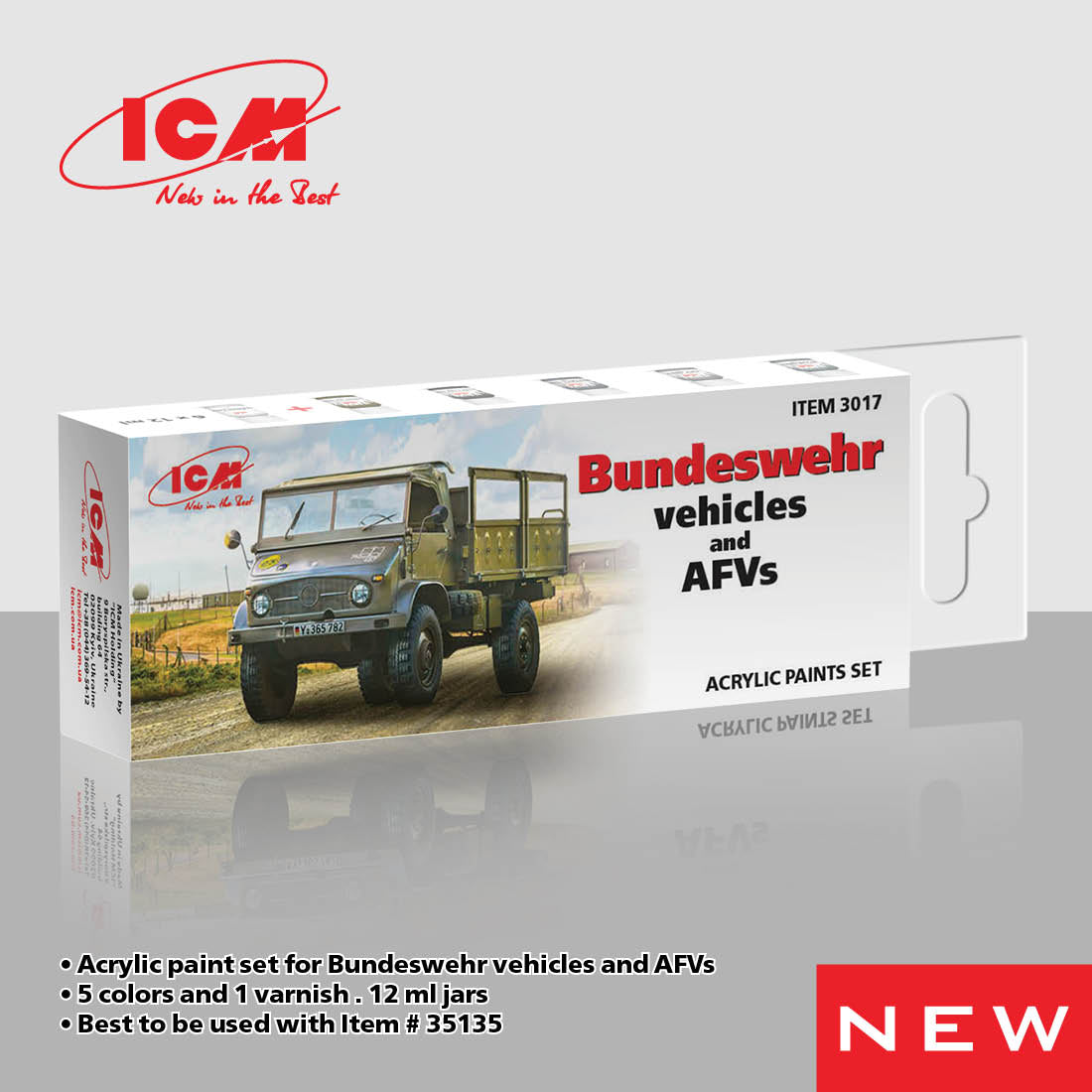 ICM 3017 - German Bundeswehr Vehicles and AFVS Acrylic Paint Set