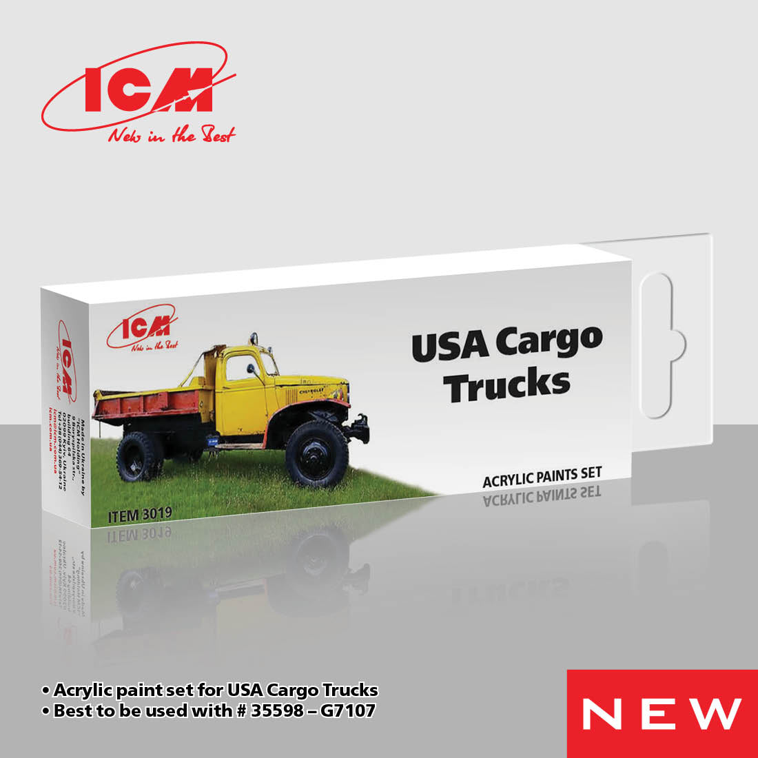 ICM 3019 - US Cargo Trucks Acrylic Paint Set