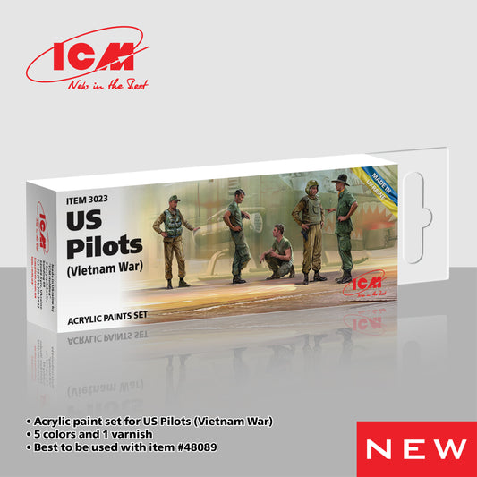 ICM 3023 - US Helicopter Pilots (Vietnam War) Acrylic Paint Set