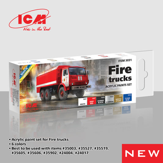 ICM 3031 - AR-2 (43105) Fire Trucks Acrylic Paint Set