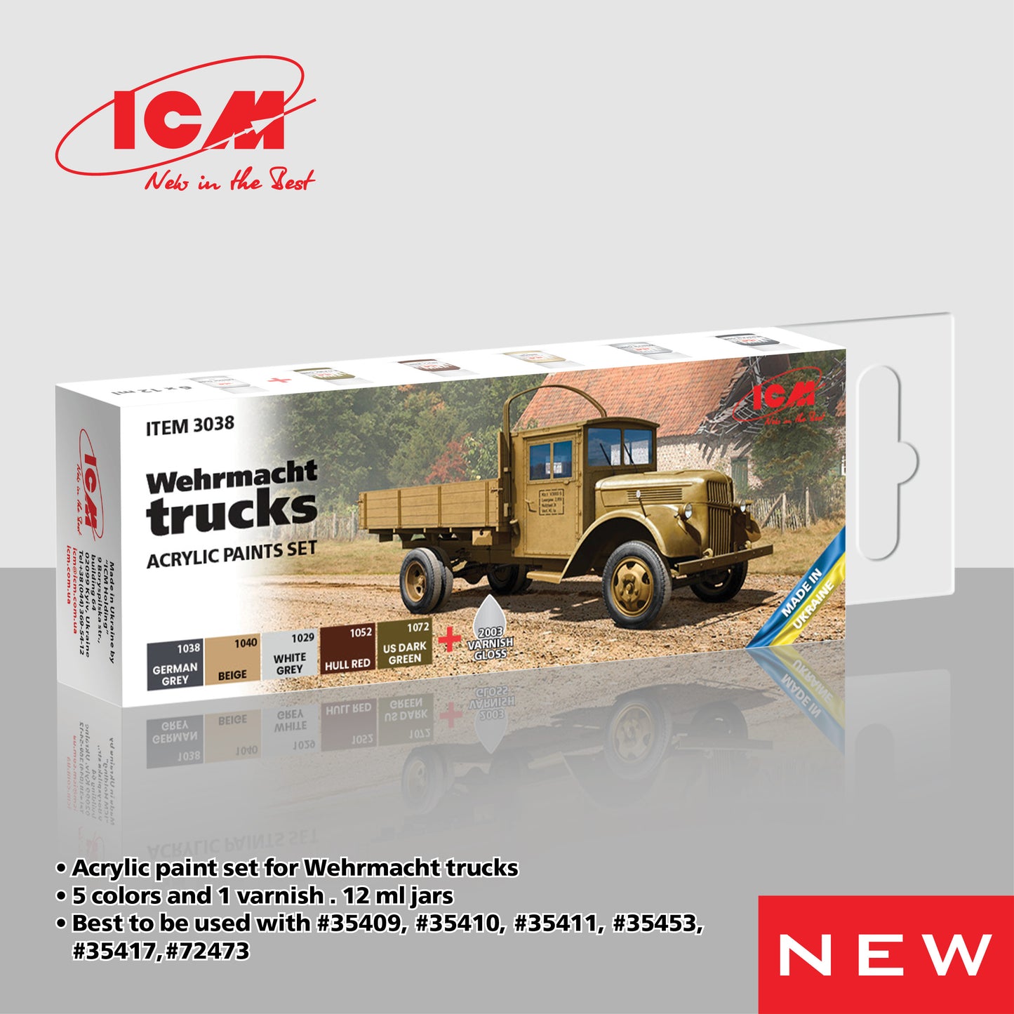 ICM 3038 - Wehrmacht Trucks Acrylic Paint Set