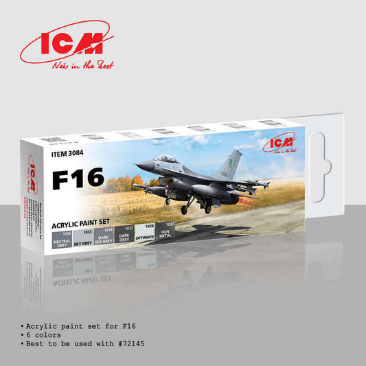 ICM UA 3084 - F-16AM of Ukrainian Air Forces Acrylic Paint Set