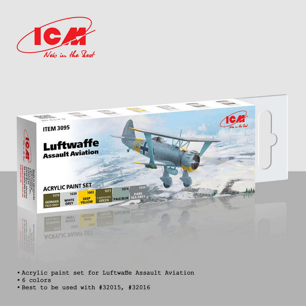 ICM UA 3095 - Luftwaffe Assault Aviation Acrylic Paint Set