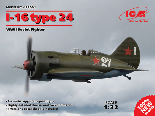 ICM 32001 1:32 Polikarpov I-16 type 24 WWII Soviet Fighter