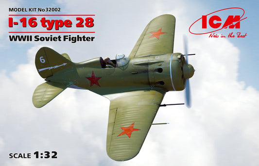 ICM 32002 1:32 Polikarpov I-16 type 28 WWII Soviet Fighter