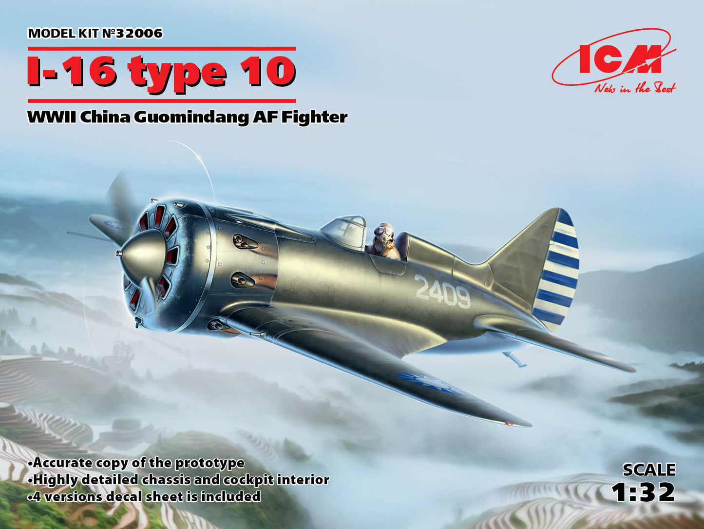 ICM 32006 1:32 Polikarpov I-16 type 10 WWII China Guomindang Air Force Fighter