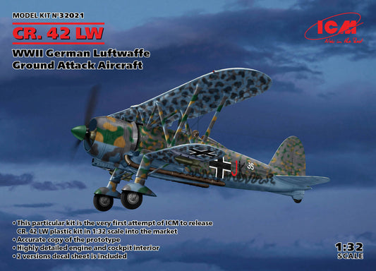 ICM 32021 1:32 Fiat CR.42 LW WWII German Luftwaffe Ground Attack Aircraft