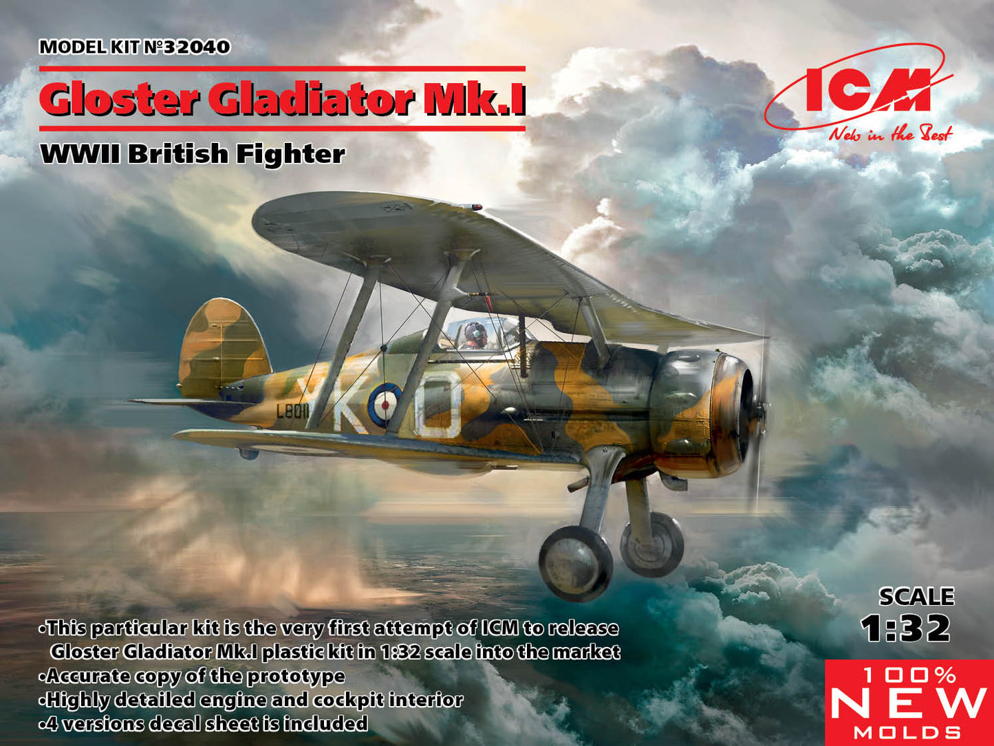 ICM 32040 1:32 Gloster Gladiator Mk.I WWII British Fighter