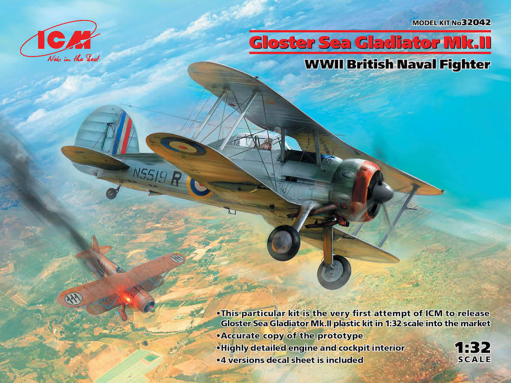 ICM 32042 1:32 Gloster Sea Gladiator Mk.II WWII British Naval Fighter