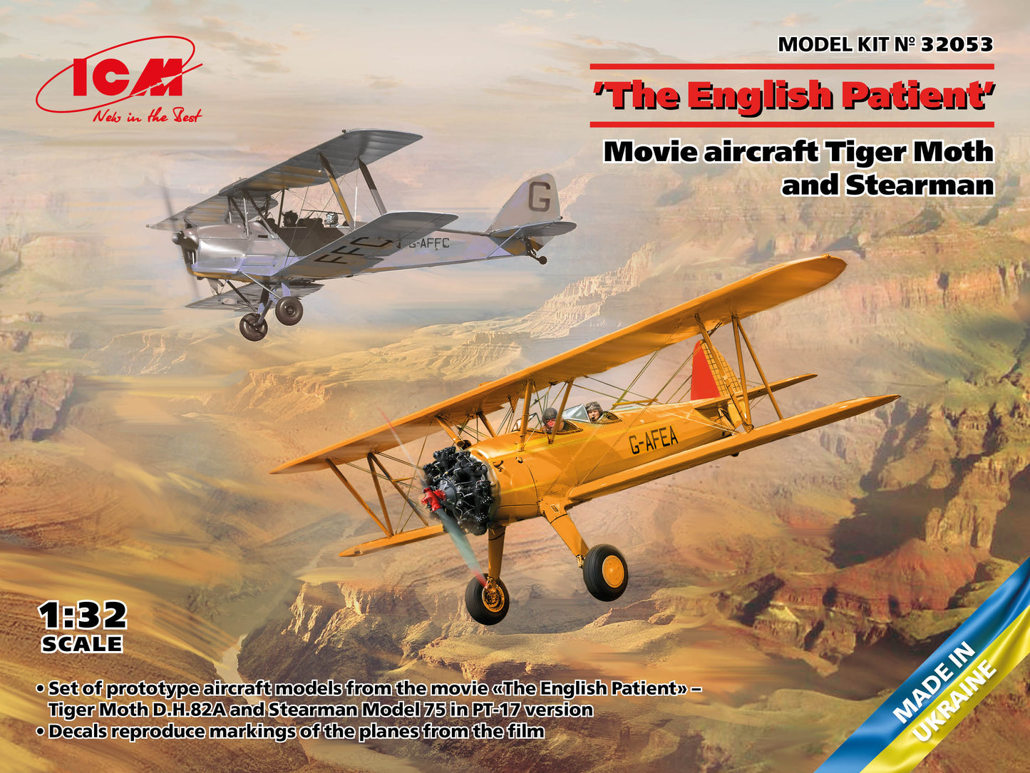 ICM 32053 1:32 'The English Patient' Movie Aircraft Tiger Moth and Stearman