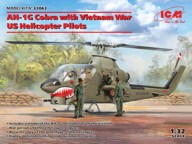 ICM 32062 1:32 Bell AH-1G Cobra with Vietnam War US Helicopter Pilots