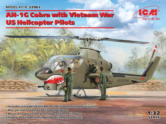 ICM 32062 1:32 Bell AH-1G Cobra with Vietnam War US Helicopter Pilots