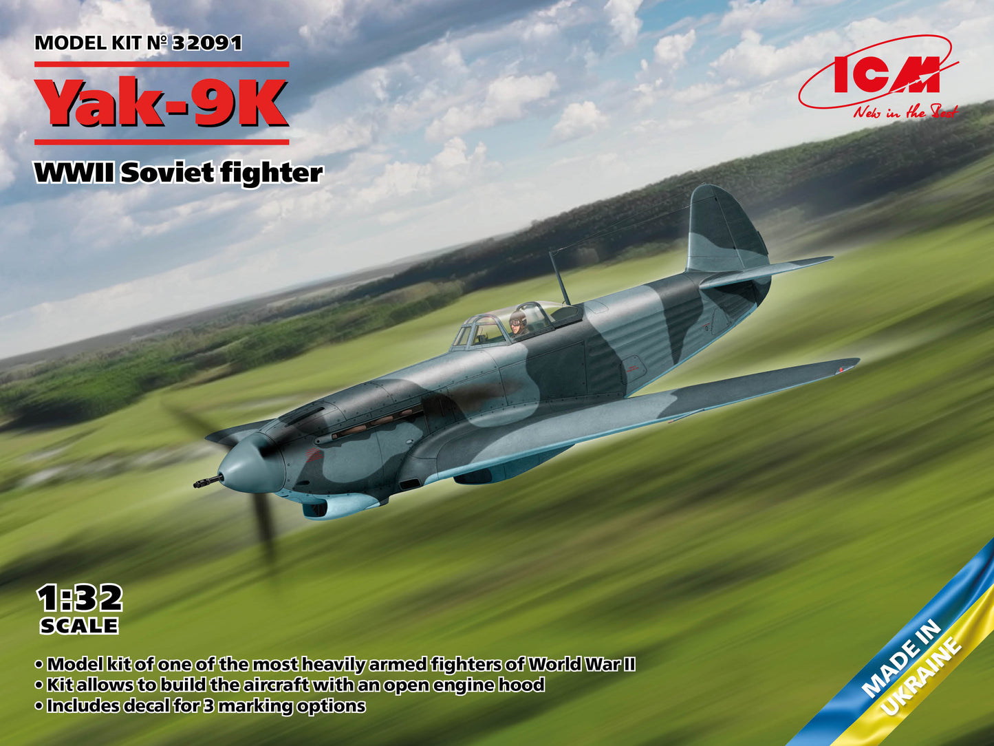 ICM 32091 1:32 Yakovlev Yak-9K WWII Soviet Fighter