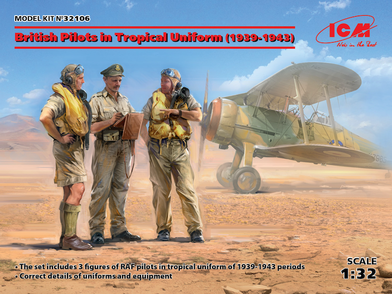 ICM 32106 1:32 British Pilots in Tropical Uniform (1939-1943)