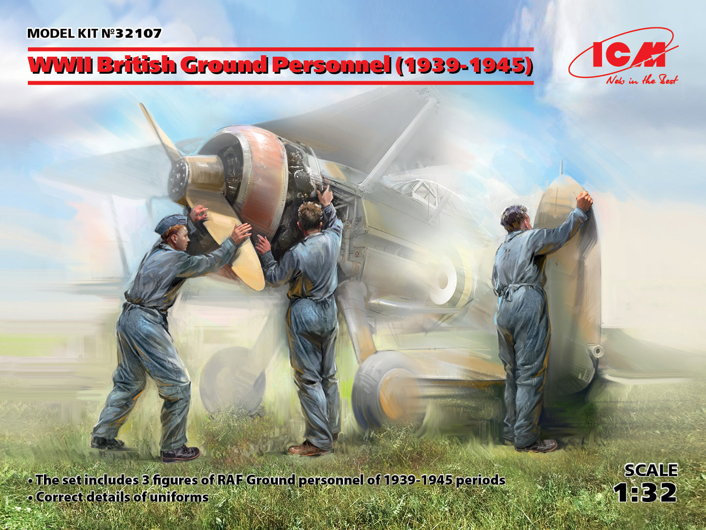 ICM 32107 1:32 WWII British Ground Personnel (1939-1945)