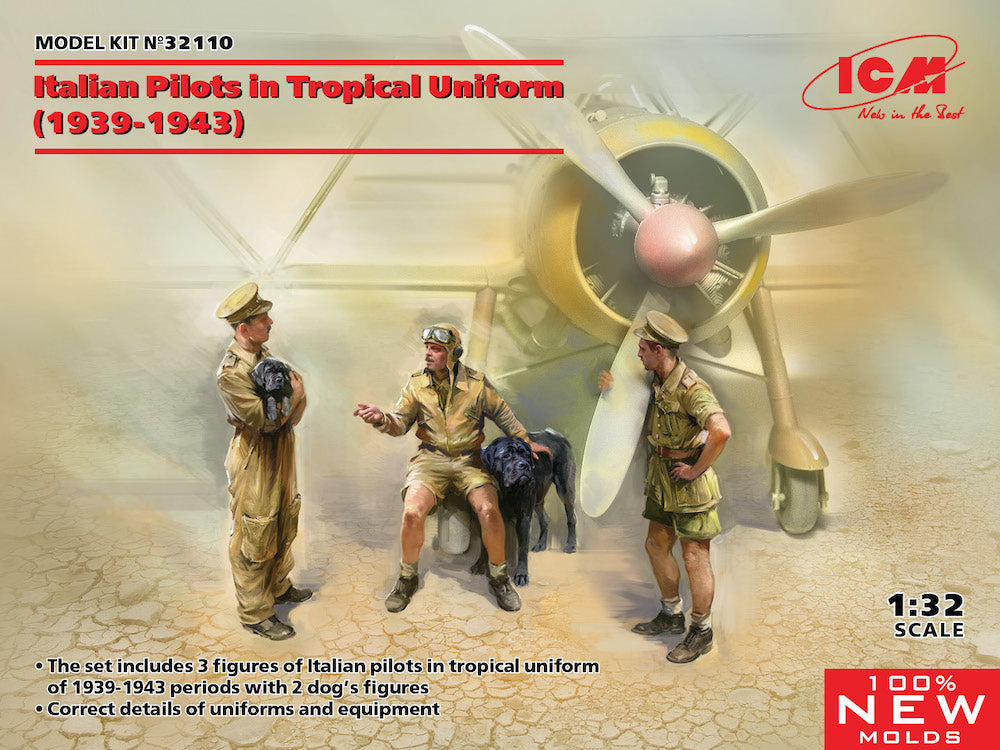 ICM 32110 1:32 Italian Pilots in Tropical Uniform (1939-1943)