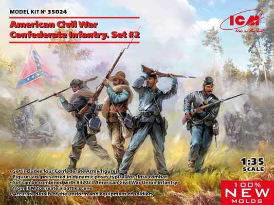 ICM 35024 1:35 Confederate Infantry American Civil War Set 2