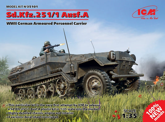 ICM 35101 1:35 Sd.Kfz.251/1 Ausf.A WWII German Armoured Personnel Carrier