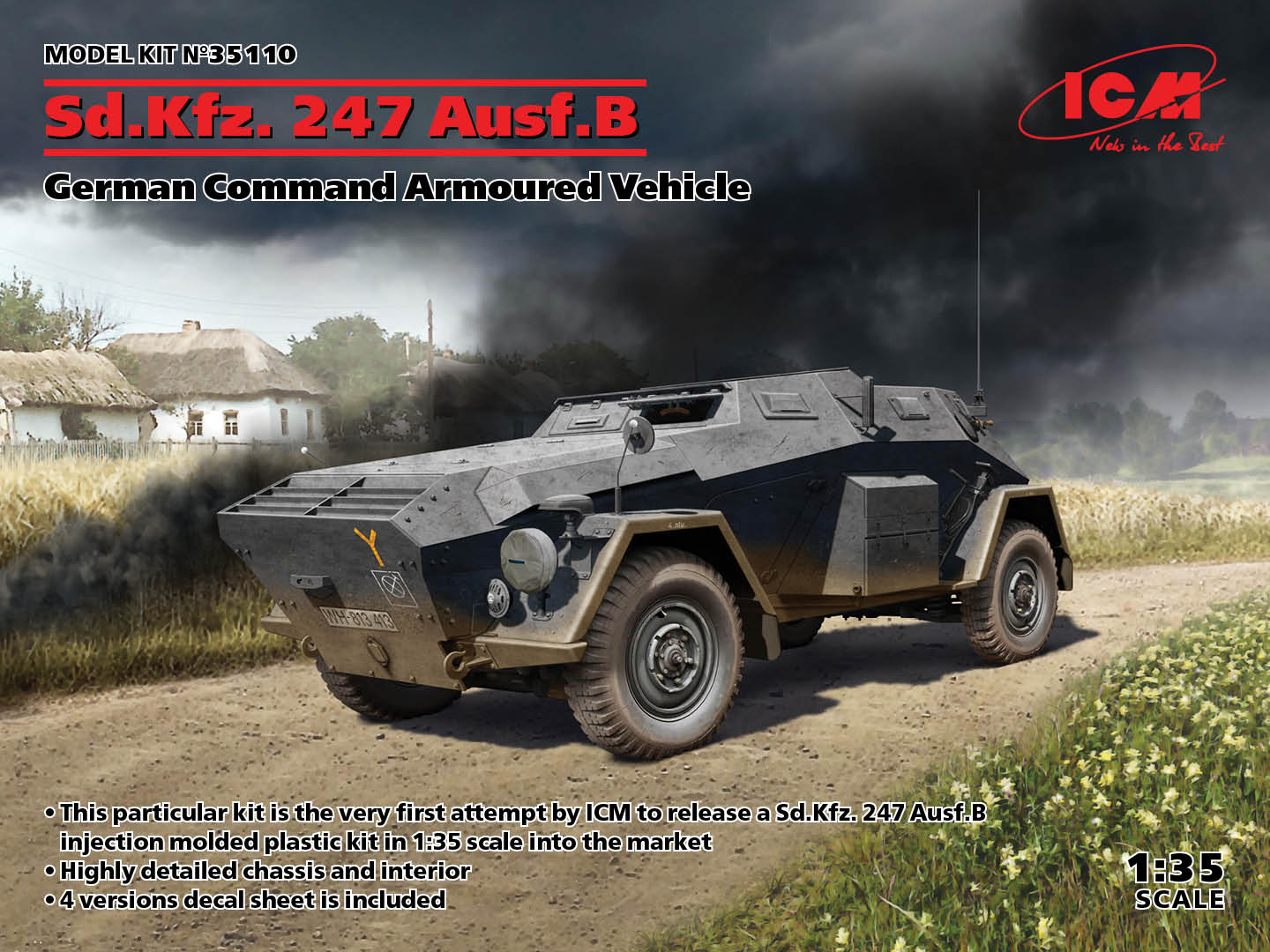 ICM 35110 1:35 Sd.Kfz.247 Ausf.B German Command Armoured Vehicle