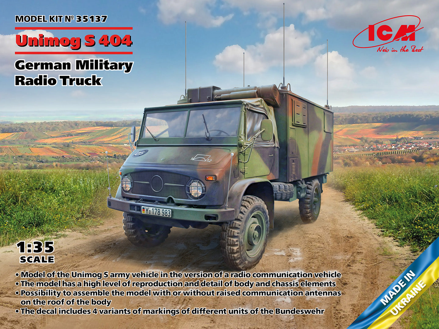 ICM 35137 1:35 Unimog S 404 German Military Radio Truck