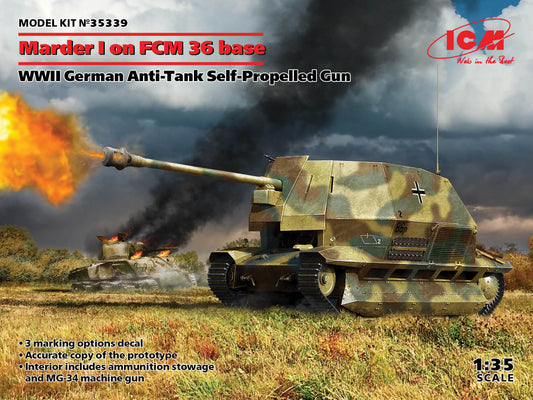 ICM 35339 1:35 Marder I on FCM 36 Base WWII German Anti-Tank Self-Propelled Gun