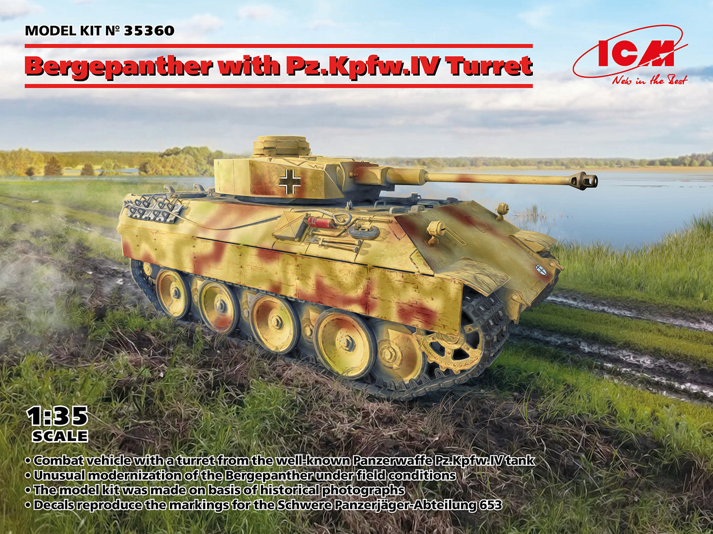 ICM 35360 1:35 Bergepanther with Pz.Kpfw.IV Turret 'new parts new decal'