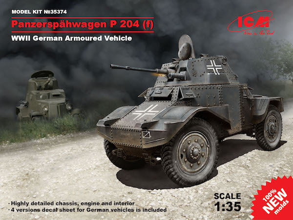 ICM 35374 1:35 Panzerspahwagen P 204 (f) WWII German Armoured Vehicle