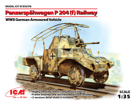 ICM 35376 1:35 Panzerspshwagen P 204 (f) Railway WWII German Armoured Vehicle