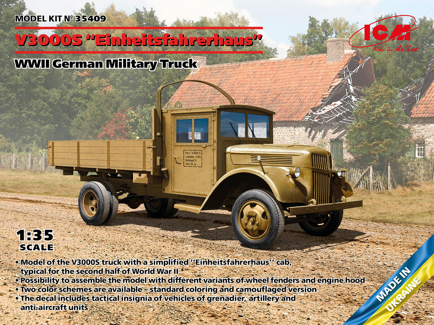 ICM 35409 1:35 V3000S 'Einheitsfahrerhaus' German Military Truck