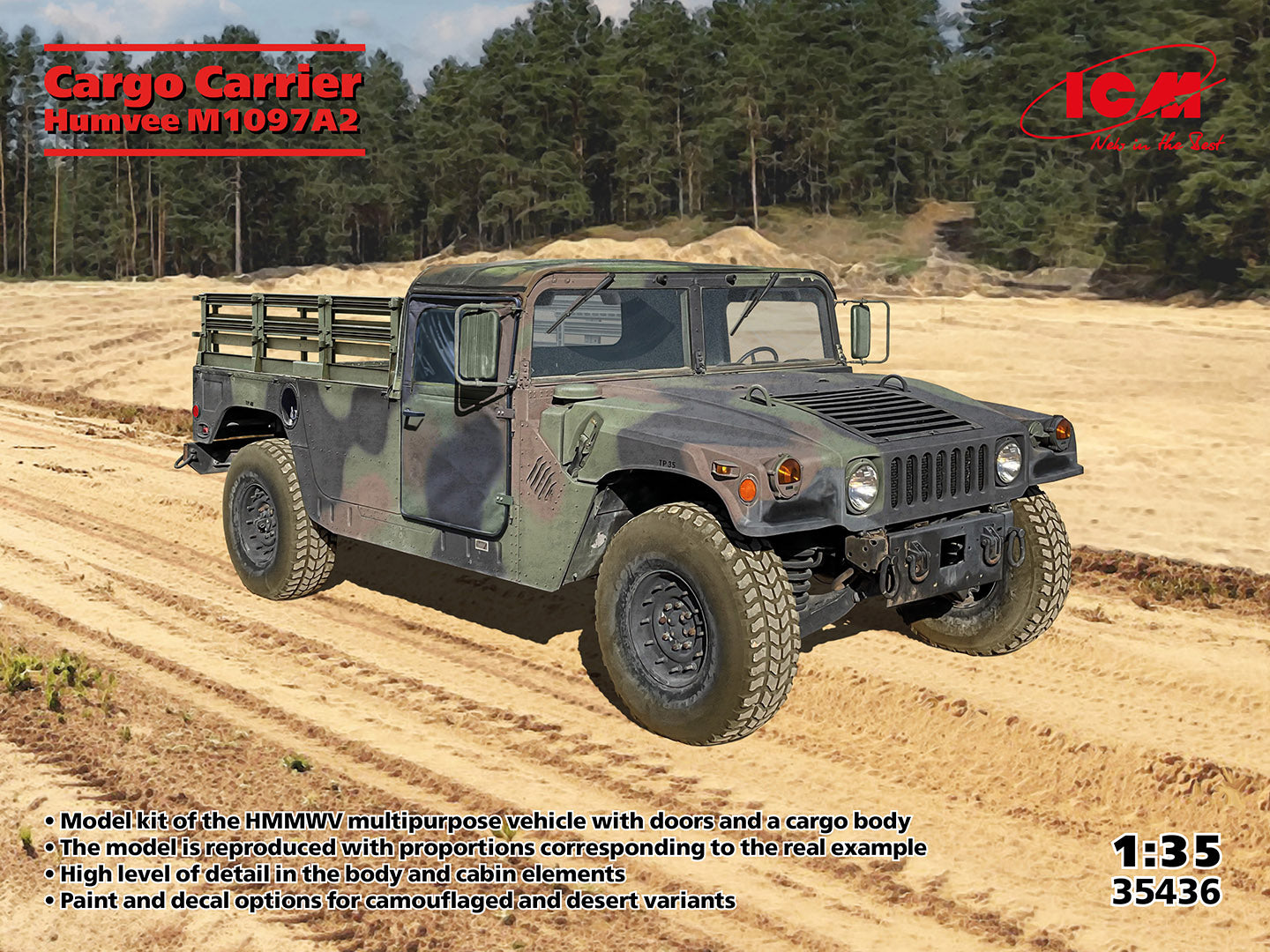 ICM 35436 1:35 Humvee M1097A2 Cargo Carrier new parts