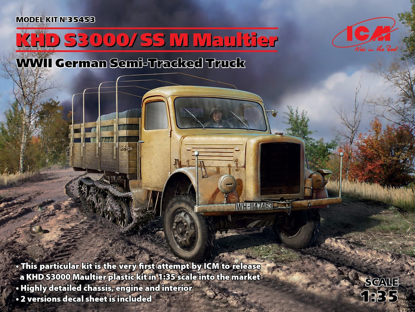 ICM 35453 1:35 KHD S3000/SS M Maultier WWII German Semi-Tracked Truck