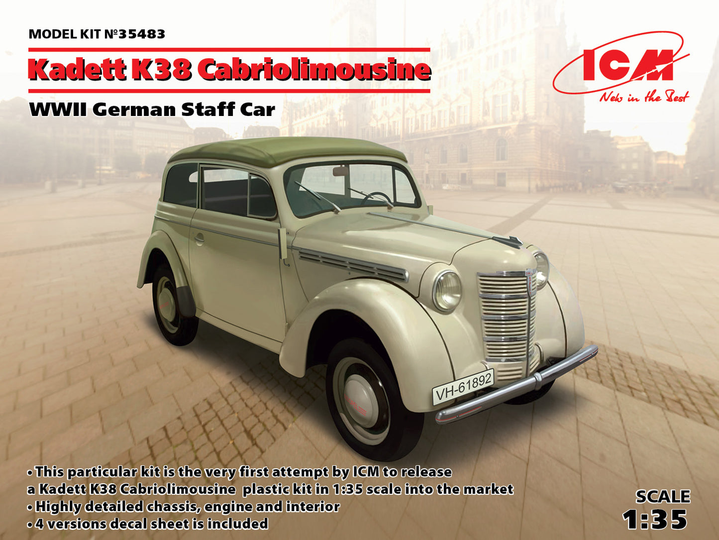 ICM 35483 1:35 Kadett K38 Cabrio Limousine WWII German Staff Car