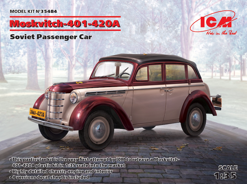 ICM 35484 1:35 Moskvitch-401-420A Soviet Passenger Car