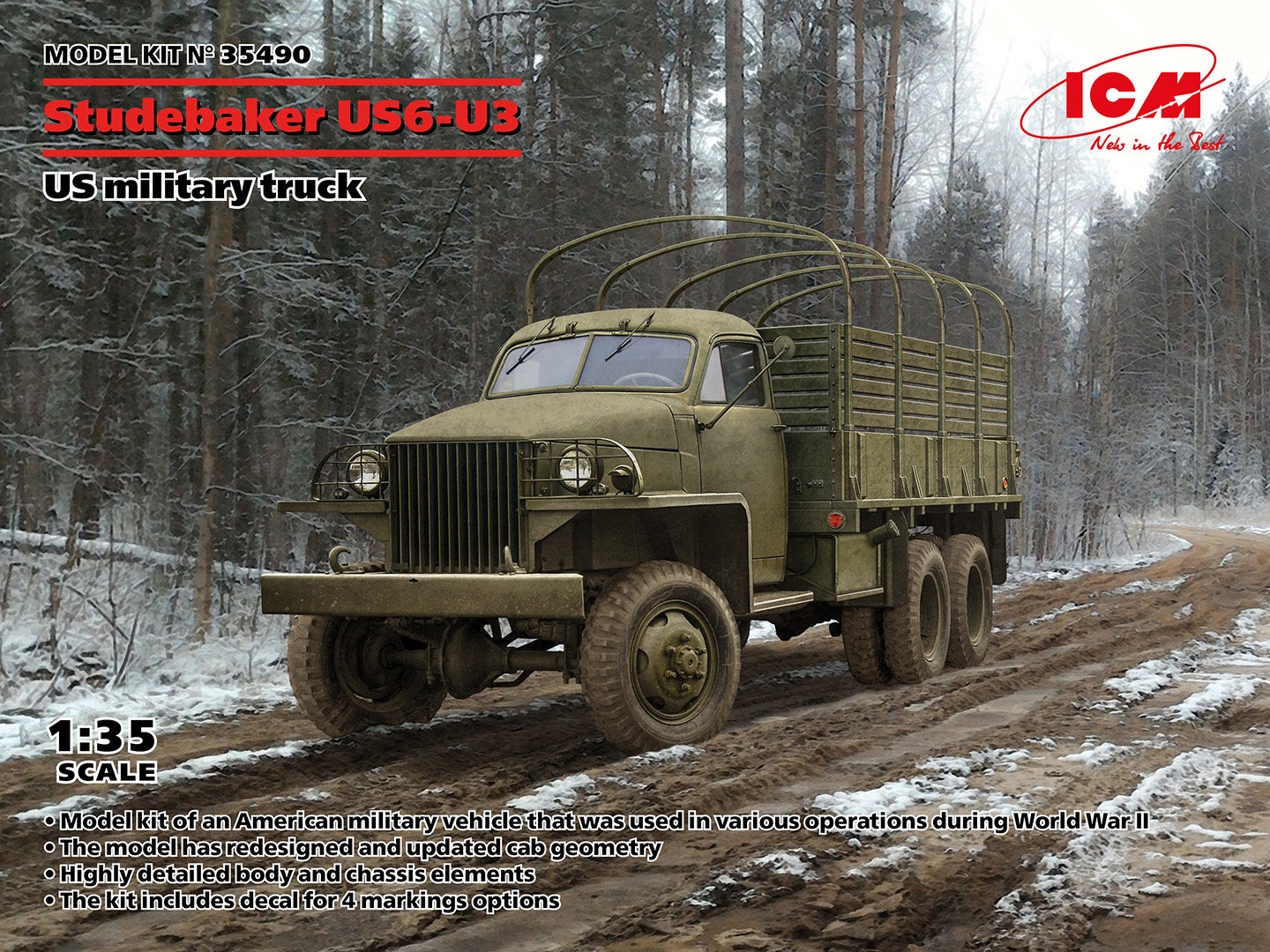 ICM 35490 1:35 Studebaker US6-U3 US military truck