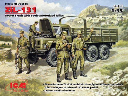 ICM 35516 1:35 Soviet ZiL-131 Truck with Soviet Motorized Rifles