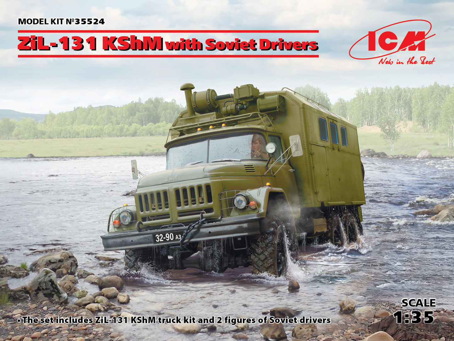 ICM 35524 1:35 Soviet ZiL-131 KShM with Soviet Drivers