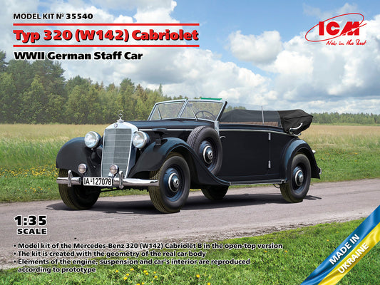 ICM 35540 1:35 Mercedes Typ 320 (W142) Cabriolet WWII German Staff Car