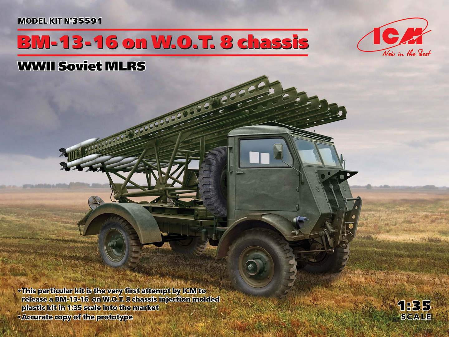 ICM 35591 1:35 BM-13-16 on W.O.T. 8 Chassis WWII Soviet MLRS